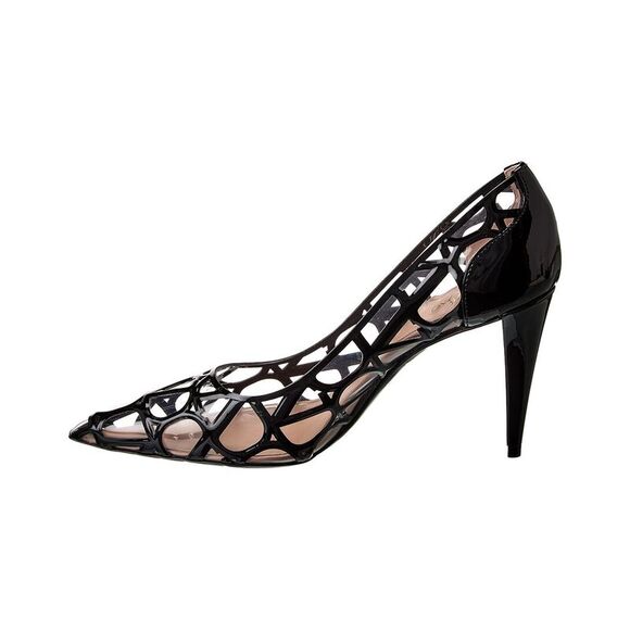 Valentino Vlogo 90 Vinyl & Patent Pump, Black - Picture 2 of 5